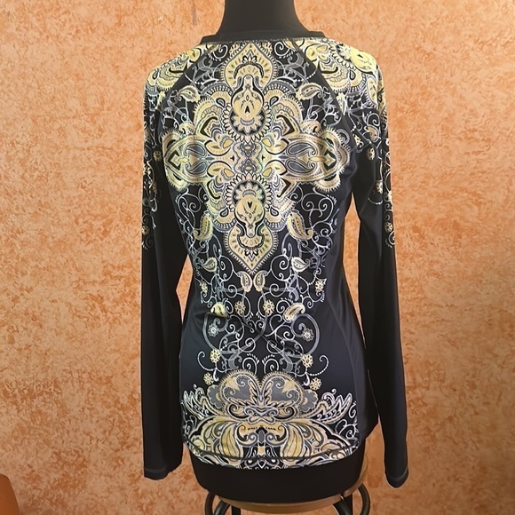 ATHLETA Paisley Long Sleeve Athletic Shirt size Small - Picture 2 of 8
